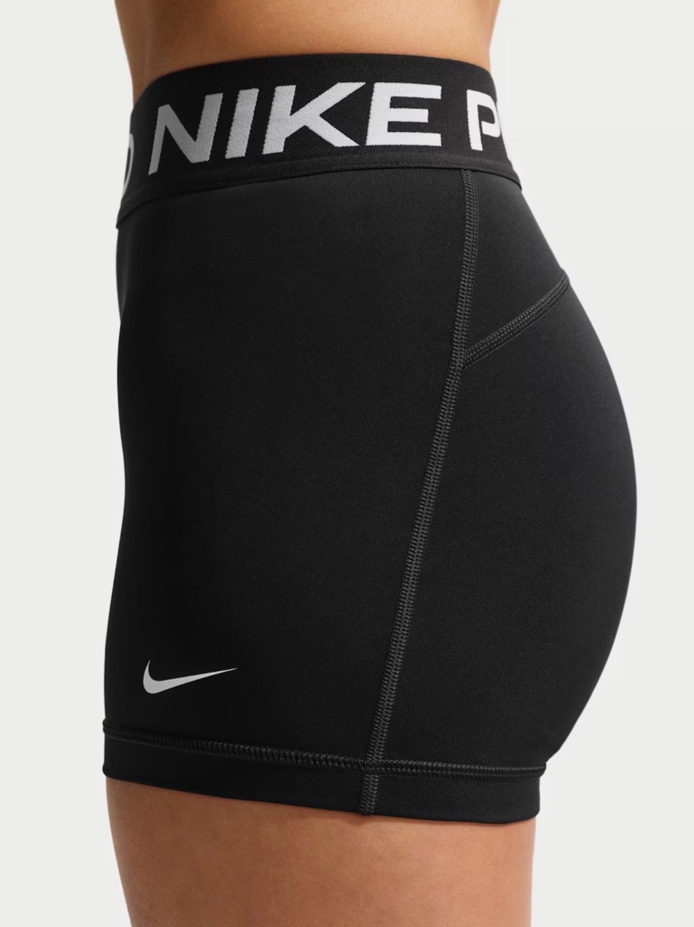 Nike Black High-Waist Bike Shorts with White Logo